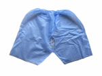 Spodenki szorty dla pacjenta z rozcięciem NIEBIESKIE jednorazowe włókninowe do kolonoskopii 
