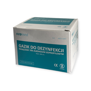 Gaziki do dezynfekcji skóry 6 x 10 nasączone alkoholem A'100 szt 