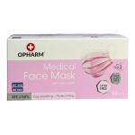 Maska maseczka medyczna 3 warst RÓŻOWA Opharm 50 szt 