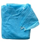 Fartuch włókninowy NIEBIESKI  rękaw z GUMKĄ niesterylny 