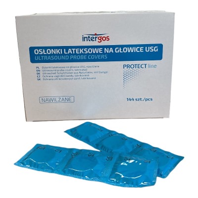 Osłonki NAWILŻANE na głowicę USG - pakowane pojedynczo A'144 szt 