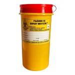 Pojemnik, pojemniki 2 L na odpady medyczne ŻÓŁTY z dużym otworem