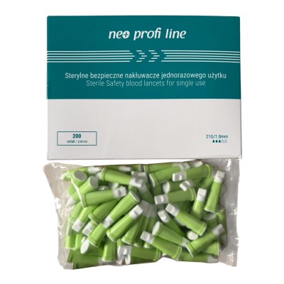 Nakłuwacz  bezpieczny NEO PROFI LINE grzybek lancety 1,8 MM 21 G A'200 